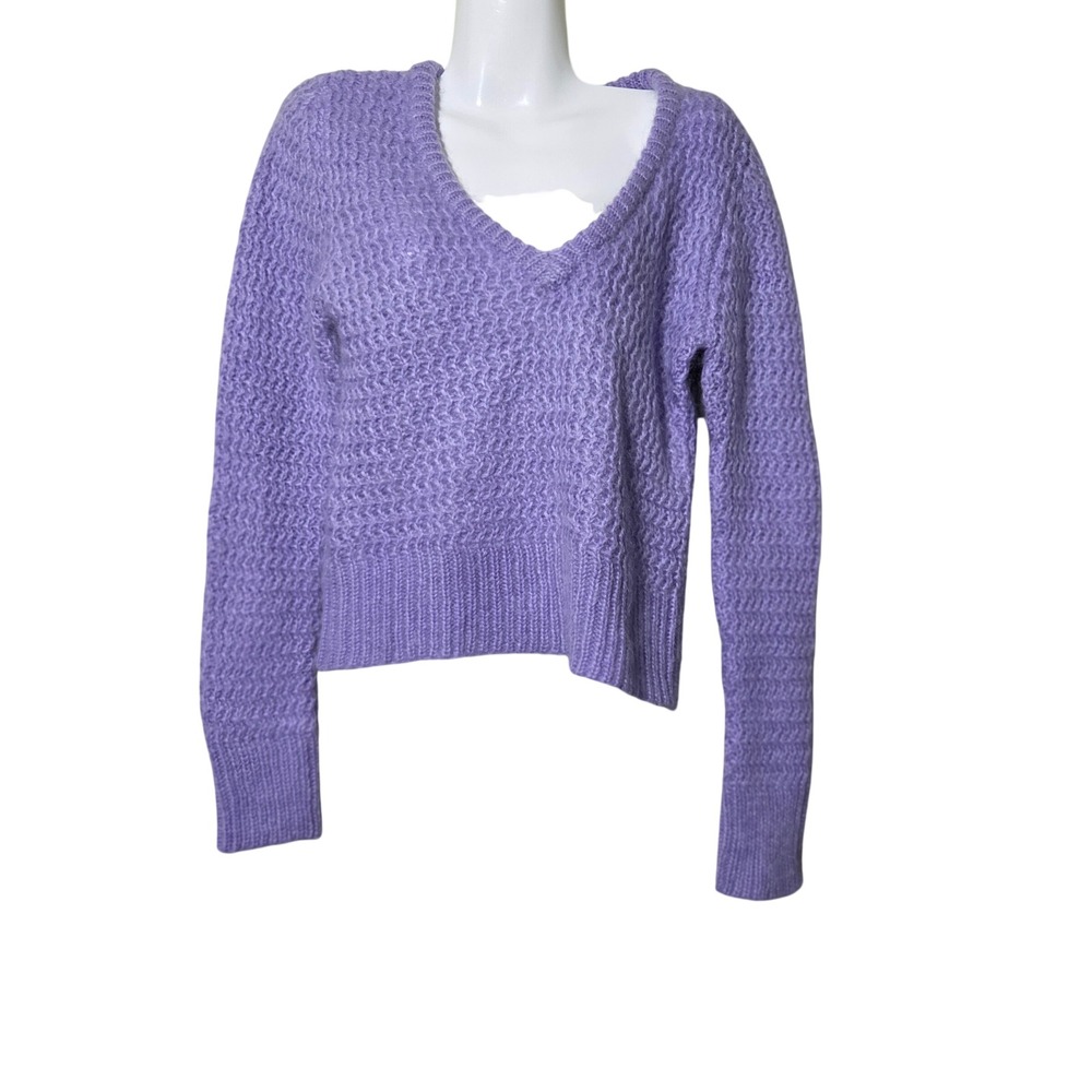 Happy Sheep Lavender Mohair Extra Fine Merino Wool V-Neck Sweater Italy Large‎ - Picture 3 of 10